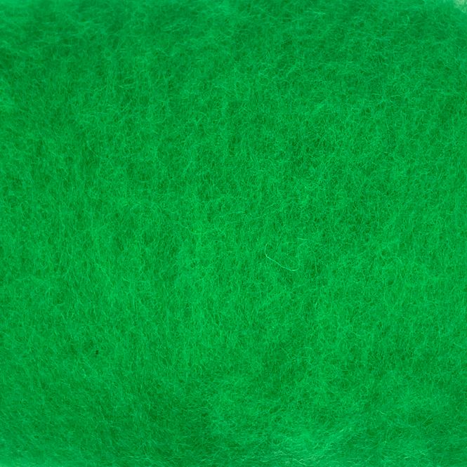 Hovedbilde Kardet ull, skarp grønn 100g