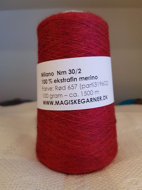 Merino ull 30/2 f. Rød 657