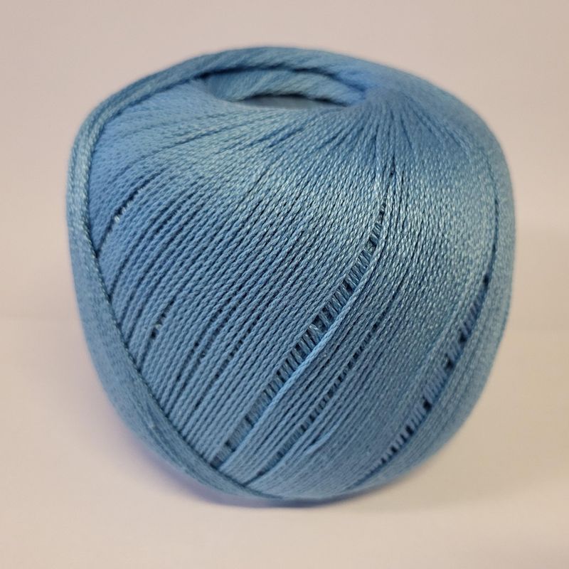 Heklegarn bomull kabeltvinnet Lyseblå