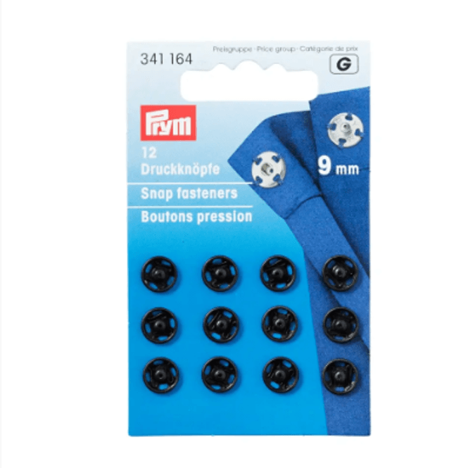 Main Image Trykknapper 9 mm 12 stk sort