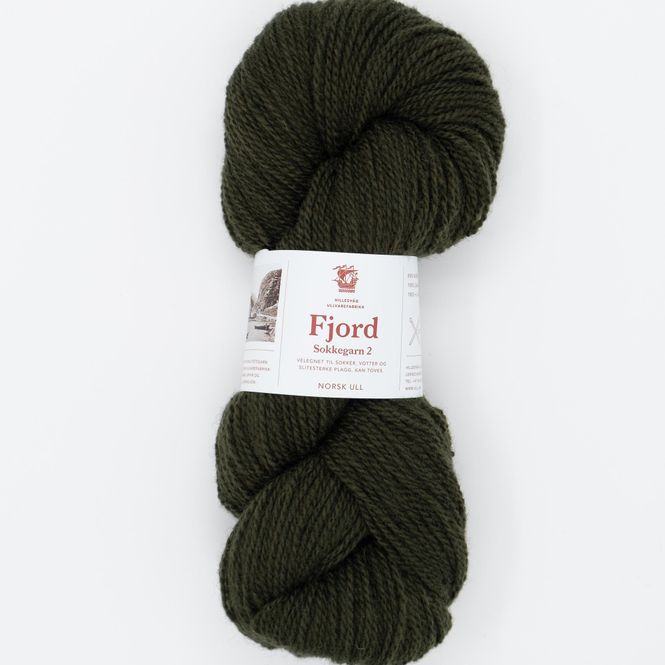 Main Image Fjord sokkegarn 2, mørk olivengrønn