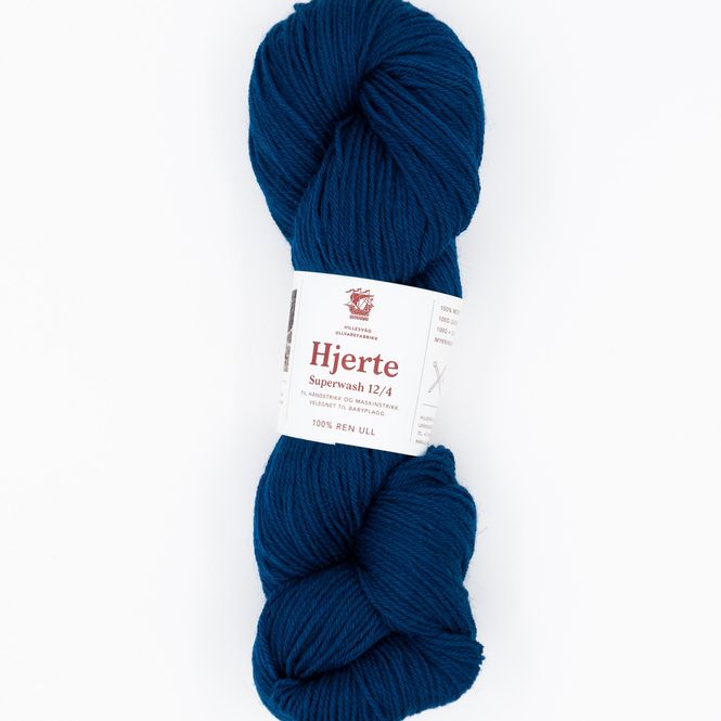 Hovedbilde Hjerte superwash 12/4, lys marineblå, utgående ...